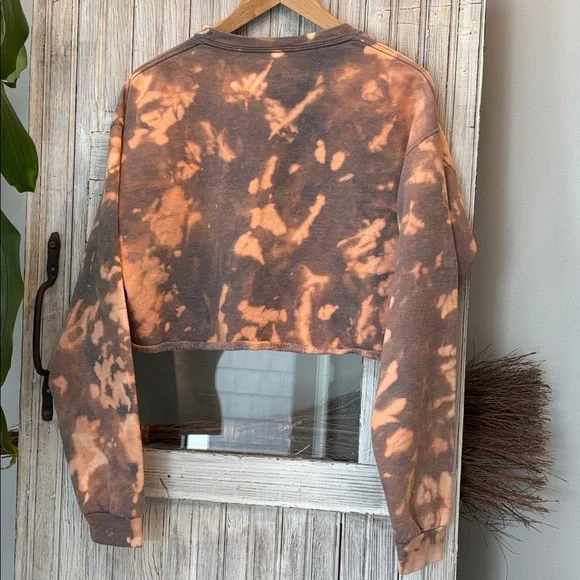 Fruit of the Loom Tie Dye Cropped Sweatshirt Size L - Picture 3 of 6